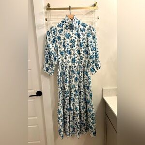 Meadows Floral Mock Neck Maxi Dress - Size 2